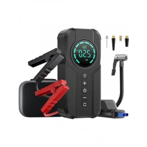 Şarjlı Akü Ateşleyici ve Lastik Şişirici, 150psi Yüksek Basınçlı, LED Işık İle