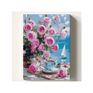 Sayılara Göre Boyama Tuvali, 40x50 cm Temalı Fırça ve Boya Seti