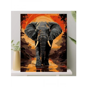 Sayılarla Boyama Tuval Seti - 40x50 cm Fil Temalı