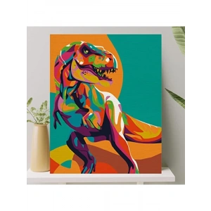 Sayılarla Boyama Tuval Seti, Dinozor Temalı (40x50 cm)