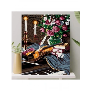 Sayılarla Boyama Tuval Seti - Fırça ve Boya Dahil, 40x50 cm