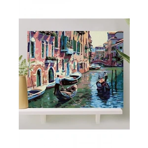 Sayılarla Boyama Tuval Seti, Fırça ve Boya Dahil, 40x50 cm