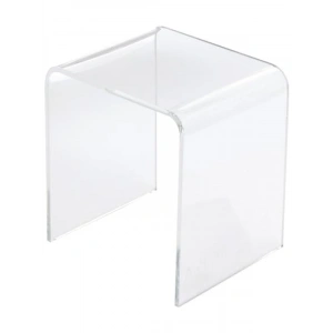 Şeffaf Akrilik Duş Oturağı - Kaydırmaz Ayaklar, 34x34x40 cm