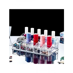 Şeffaf Akrilik Oje Düzenleyici, 15 Gözlü Oje Standı