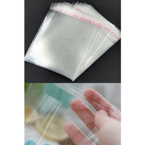 Şeffaf Bantlı Jelatin Poşet - 20x30 cm, 50 Adet