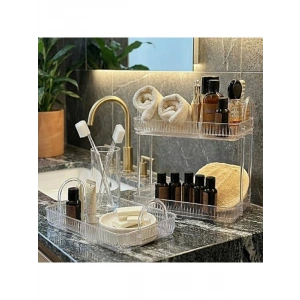 Şeffaf Banyo Düzenleyici Organizer - İki Katlı Set