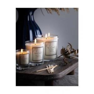 Şeffaf Cam 3lü Soya Mum Seti