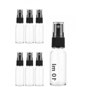 Şeffaf Cam Şişe, 10 ml, Sızdırmaz Kapaklı, 6 Adet