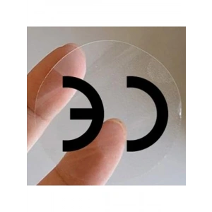 Şeffaf CE Etiketi - 25mm Çapında, 1000 Adet
