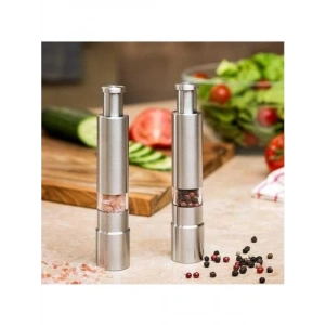 Şeffaf Hazneli Paslanmaz Çelik Biber ve Tuz Değirmeni