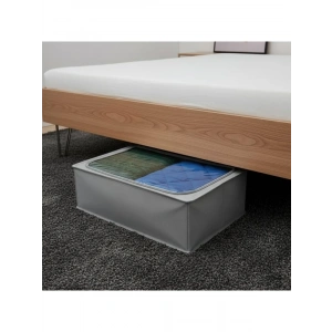 Şeffaf Pencereli Gri Yatak Altı Organizer, 46x66x20 cm