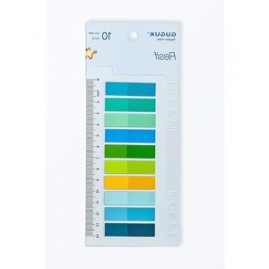 Şeffaf Pet Index, 10 Renkli Cetvelli, Sticky Note