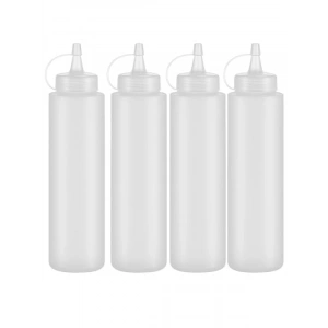 Şeffaf Plastik Sosluk Seti - 4 Adet, 700 ML Kapasite
