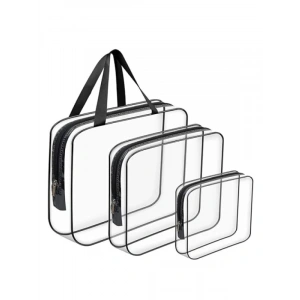 Şeffaf Su Geçirmez Makyaj Çantası Seti - 3 Adet Organizer