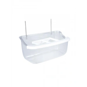 Şeffaf Telli Izgaralı Kuş Yemliği - 10 cm, 32 Adet