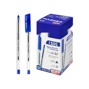 Şeffaf Üçgen Tükenmez Kalem, 1.0 mm, 50 Adet