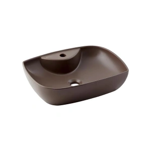 Seramiksan Dies Oval Mat Kahverengi Delikli Lavabo 50 cm