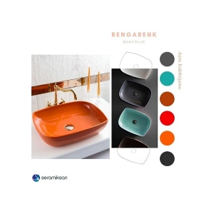 Seramiksan Dies Oval Turuncu Deliksiz Lavabo 50 cm