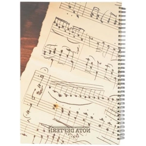Sert Kapaklı A4 Spiralli Müzik Defteri, 80 Yaprak