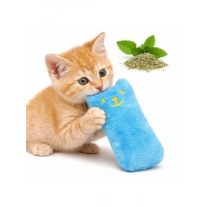 Sesli Peluş Kedi Oyuncağı - Mavi Renk ve Dayanıklı