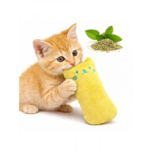 Sesli Peluş Kedi Oyuncak Sarı Eğlenceli ve Dayanıklı