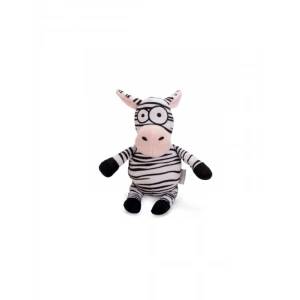 Sesli Zebra Peluş Köpek Oyuncağı, Siyah/Beyaz, 25x12x9,5cm