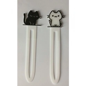 Sevimli Kedi Temalı Kitap Ayracı Seti - 5li Paket, Plastik