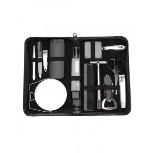 Seyahat Boy Bakım Seti - 13 Parça Deri Çantada