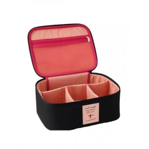 Seyahat Tipi Makyaj Organizeri - Bölmeli (Siyah)
