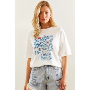 Shade Kadın Desenli Kısa Kollu Basic T-Shirt