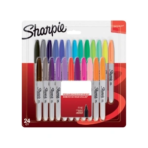 Sharpie Fine Permanent Markör Ince Uç Karışık Renkler Blister 24lü