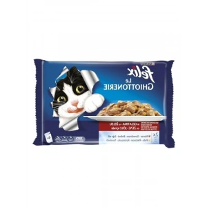 Sığır Etli ve Tavuklu Yetişkin Yaş Kedi Maması, Multipack 4x85 gr