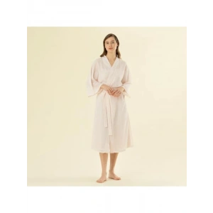 Şık Beyaz/Pembe Sabahlık