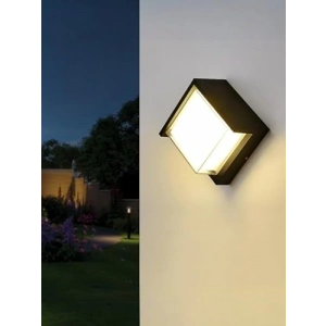 Şık LED Duvar Aplik, 15W, 1500 Lümen, 3200k, Gün Işığı, IP44, Siyah