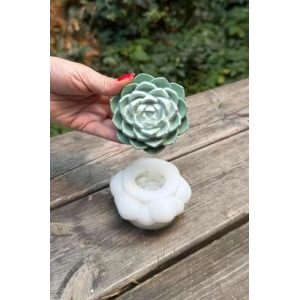 Silikon Mum Kalıbı, Kaktüs Deseni ile Yaratıcı Mum Yapım Seti