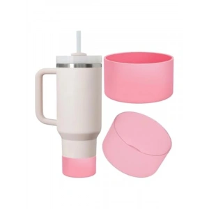 Silikon Taban Koruyucu - Stanley Quencher 20/30/40 Oz ile Uyumlu, Pembe