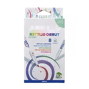 Simli-Pastel Renkli Boya Kalemleri - 8li Set