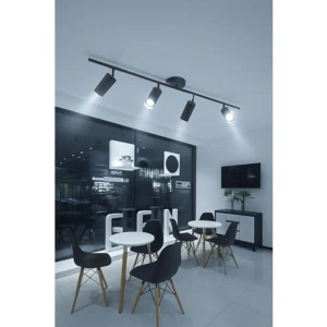 Sıralı Spot Ledli Avize, Modern Tasarım, Siyah Renk, 80 cm