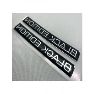 Siyah 3D Logo Sticker Seti, 2 Adet ile Kendi Tasarımlarınızı Yaratın