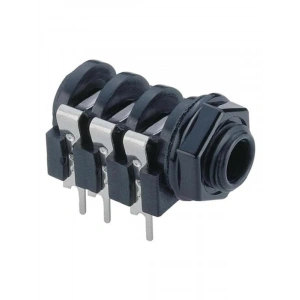 Siyah 6.3 mm stereo gitar jack şase, dayanıklı yapıda