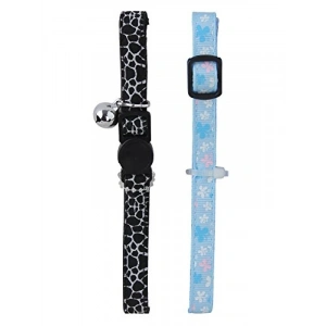 Siyah Beyaz Mermer Desenli Kedi Boyun Tasması