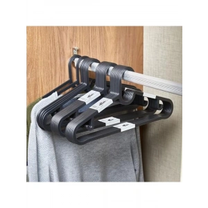 Siyah İnce Profil Elbise Askısı, 10lu Set