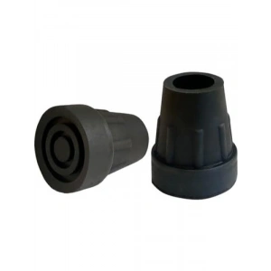 Siyah Kauçuk Baston Ucu, 4 Adet - Kaymaz ve Kalın Taban