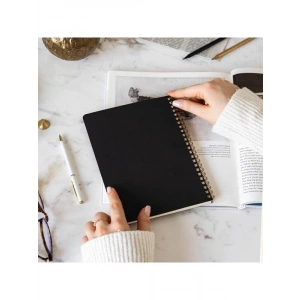 Siyah Kraft Karton Kapaklı 70 Yaprak Düz Çizgisiz Not Defteri