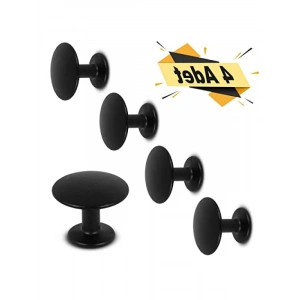 Siyah Metal Daire Kulp Seti - 4 Adet, Çekmece ve Dolaplar İçin