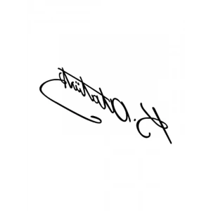 Siyah Renkli Atatürk İmza Sticker, 20x5.5 cm Boyut
