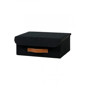 Siyah Renkli Jüt Kapaklı Çekmece İçi Kutu, 30 x 23 x 11 cm Ölçülerde