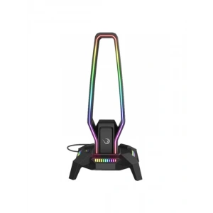Siyah RGB Kulaklık Standı, Yapışkanlı Montaj