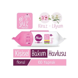 Sleepy Floral Kişisel Bakım Havlusu 100 Yaprak