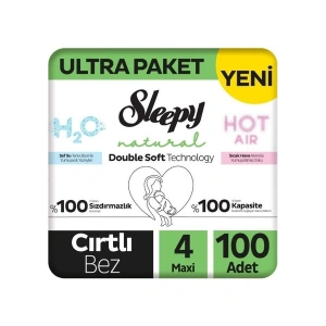 Sleepy Natural Double Soft 4 Numara Maxi 100LÜ Bebek Bezi
